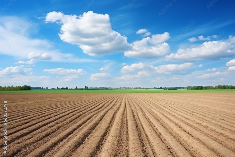 Spring Agriculture: Preparing Plowed Fields for Planting