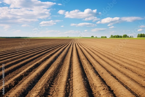 Spring Agriculture  Preparing Plowed Fields for Planting