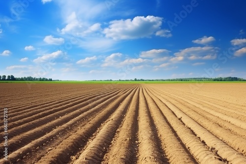 Spring Agriculture: Preparing Plowed Fields for Planting