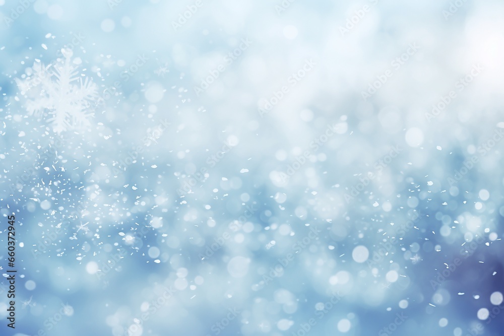 Enchanted Winter: Christmas Snowfall in Soft Blue Tones
