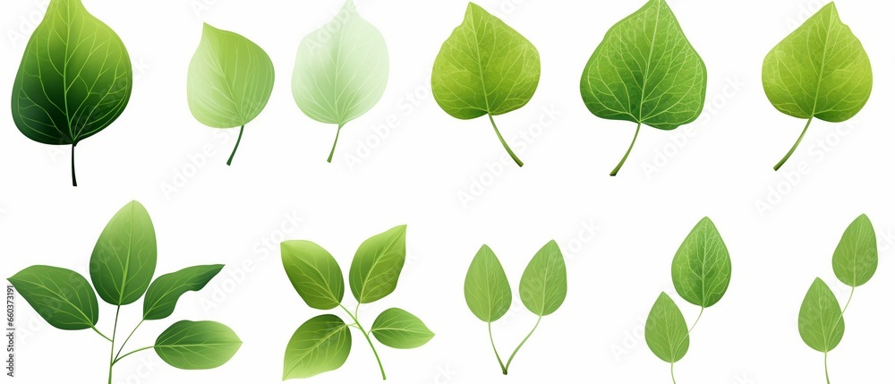Beautiful Shapely Green Leaves Set




