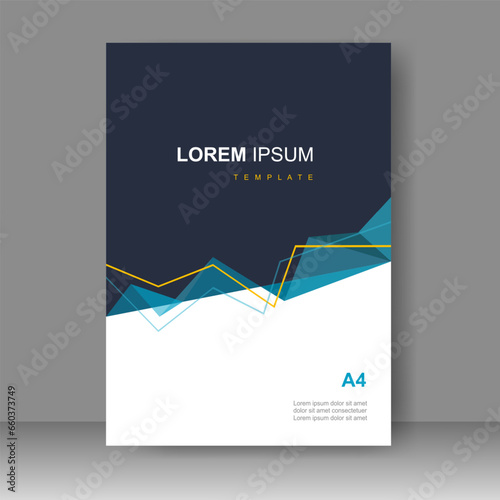 Book cover design modern technology style. Annual report. Brochure template, catalog. Simple Flyer promotion. magazine. Vector illustration