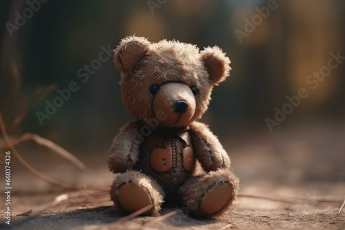 Cute toy bear. Generative AI © Serafina