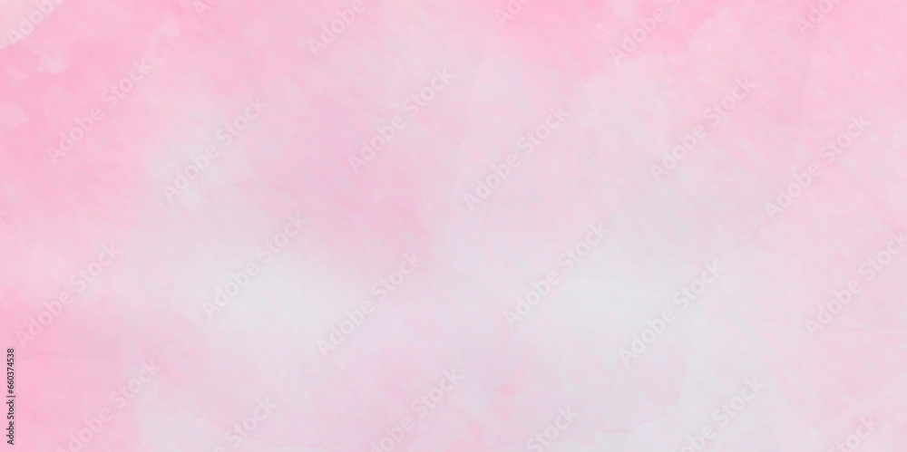 Pink background with watercolor cloud and sky. pink sky and natural white cloud. pink cloud sky on art graphics, pink background. - obrazy, fototapety, plakaty 