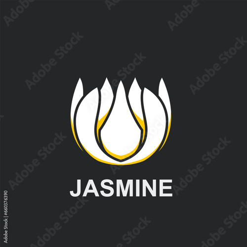 jasmine logo with a minimalist and modern shape. Suitable for companies or business operating in the field of beauty plant