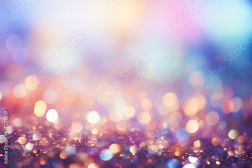 Blurred glittery bokeh background. Generative AI