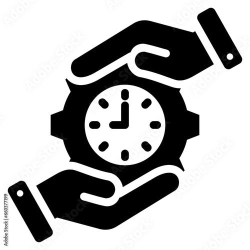 Save Time Glyph Icon