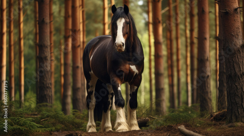 Shire Horse Spring running green flower drafthorse galopp