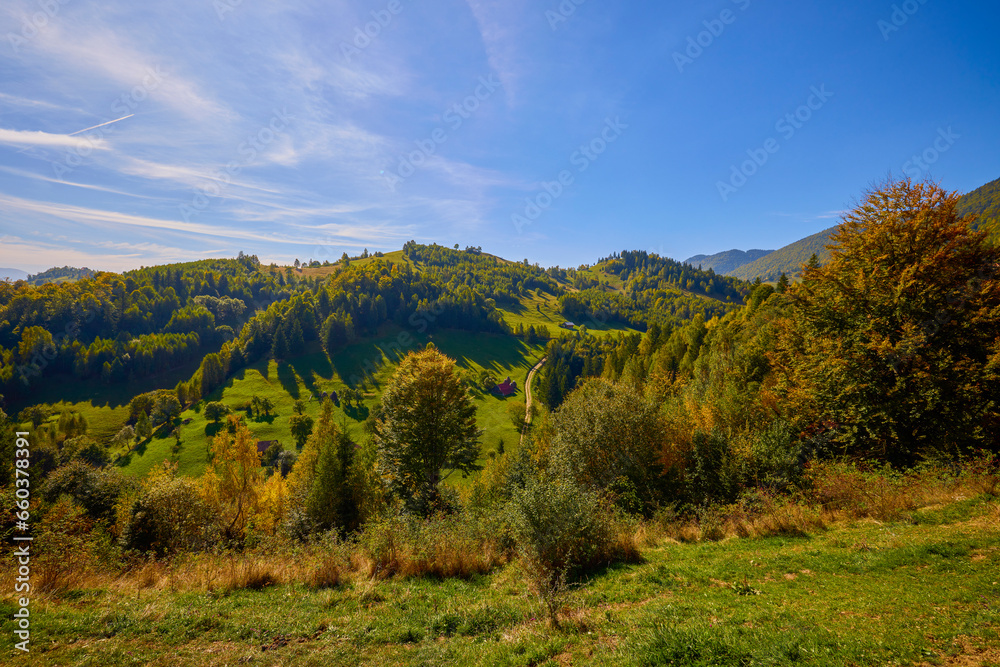 Mountain landscape from the rural areas of the Carpathian mountains in Romania. Mountain landscape from the rural areas of the Carpathian mountains in Romania.