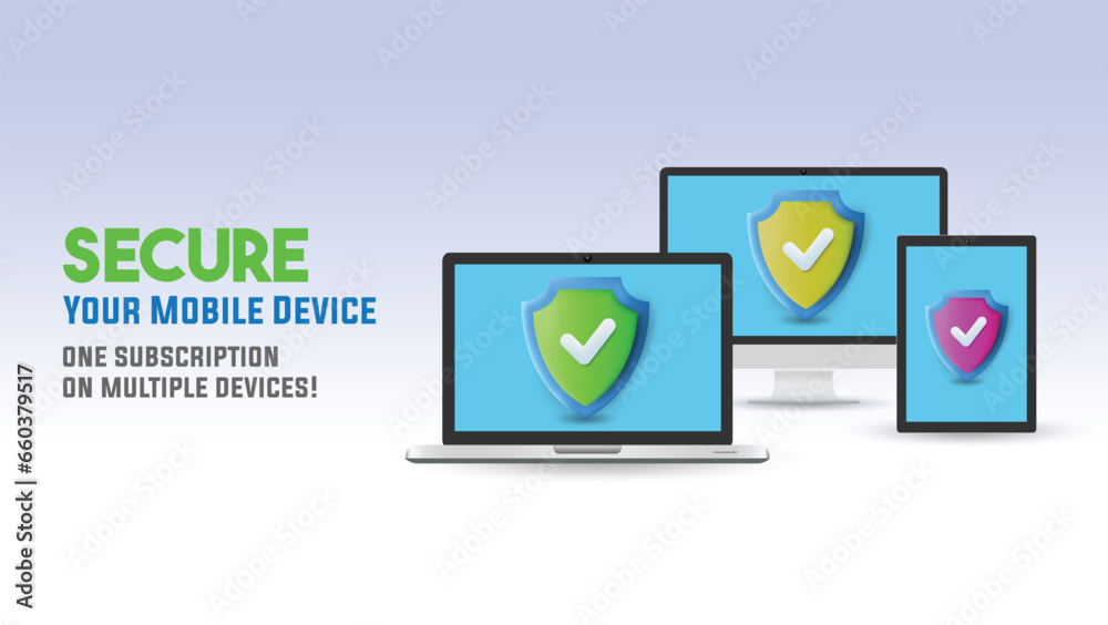 Web banner with 3d render illustration of a smart devices with protection shield
Web banner with 3d render illustration of a smart devices with protection shield
