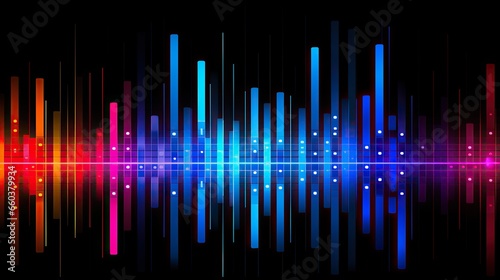 Colorful digital waves - technology backgroundabstract equalizer bar graph