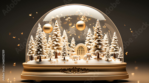 Christmas snow globe with a festive and cosy atmosphere. © Alexander