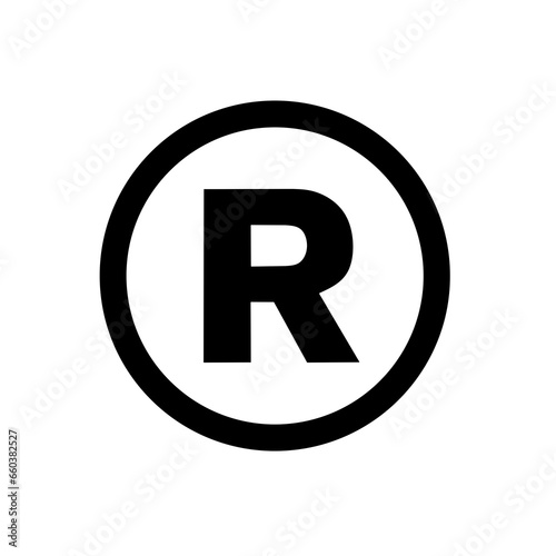 registered symbol vector on white background