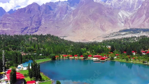Kachura Lake, Pakistan, Shangrila Resort located in Skardu, Gilgit Baltistan, Pakistan. photo