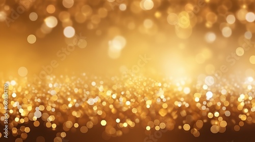 Gold splashes on a bright background  . Festive bokeh texture
