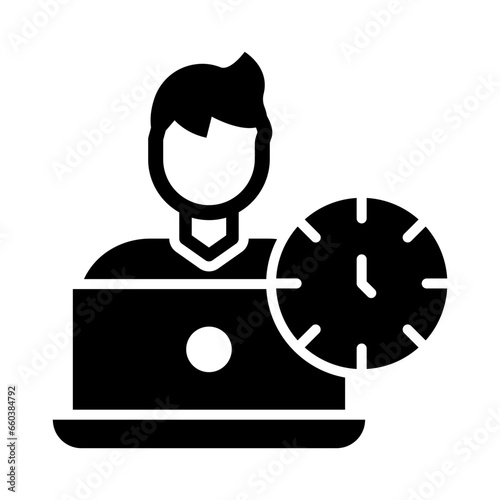 Overtime Glyph Icon Design