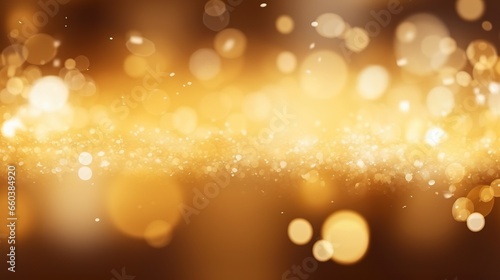 Gold splash. sparks are flying. Holiday gold lights. blurred sparkling. Background