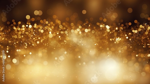 Gold splashes on a bright background, . Festive bokeh texture