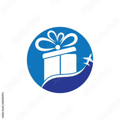 Travel gift vector logo design