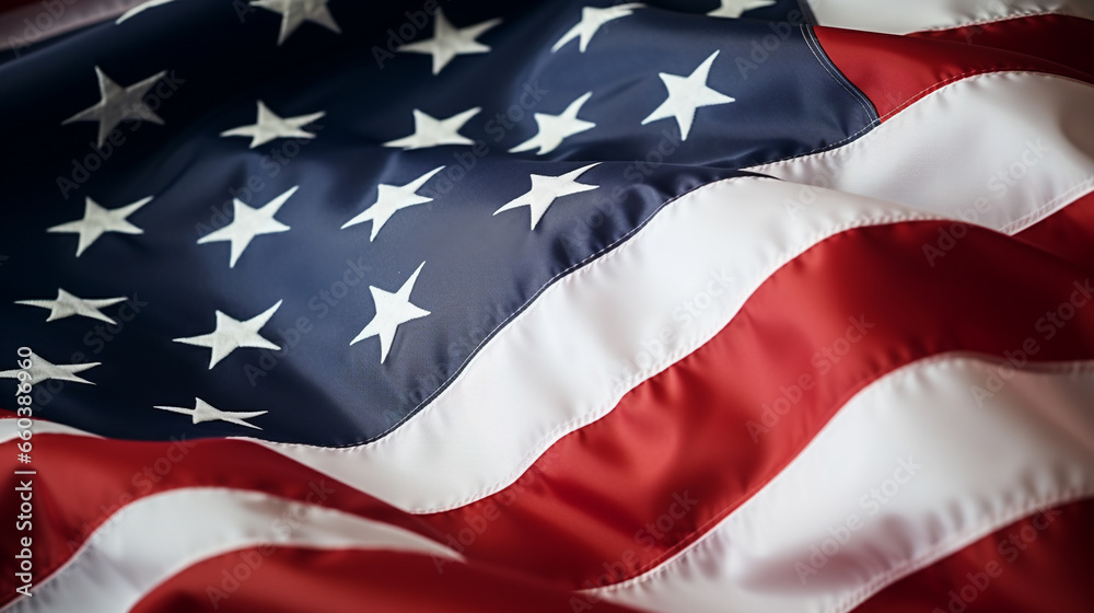 Obraz premium beautiful united states of america flag close up made of beautiful fabric