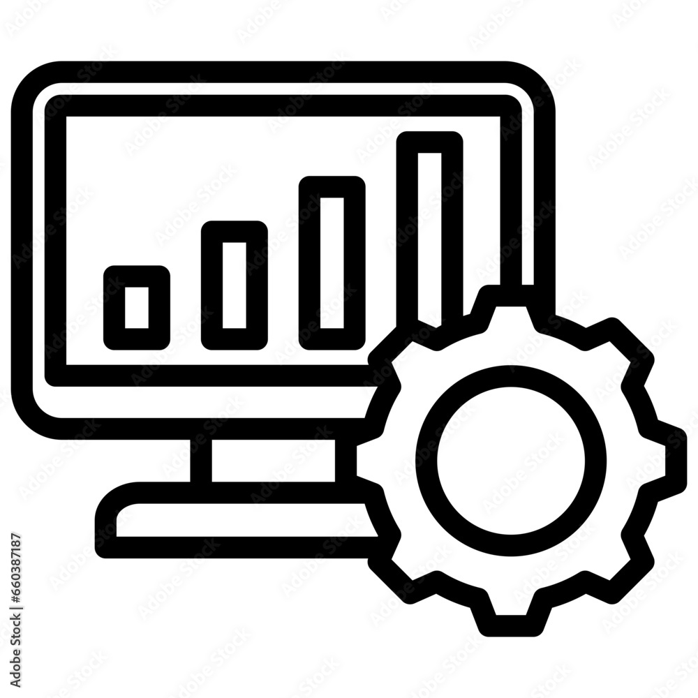 Fototapeta premium Data Management Outline Icon