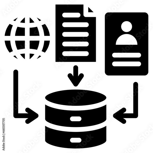 Data Gathering Glyph Icon