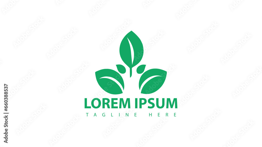 Green leaf logo nature element vector icon.