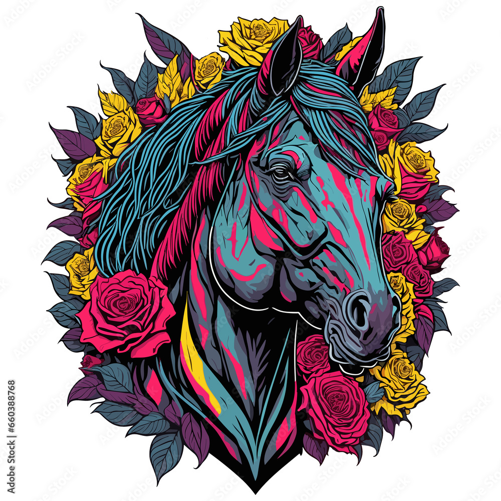 Nature's Grace: A Lovely Horse Adorned With Blooms Nature's Grace: A Lovely Horse Adorned With Blooms
