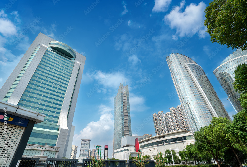 Obraz premium Skyscrapers in Wuhan Financial District