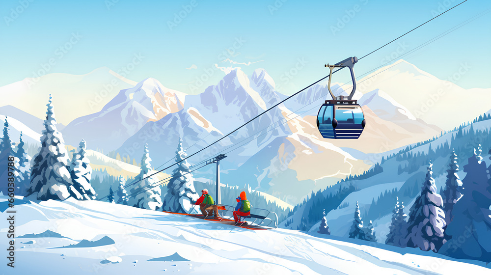 Fototapeta premium beautiful winter alpine landscape