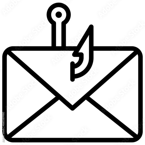 Email Phishing Outline Icon