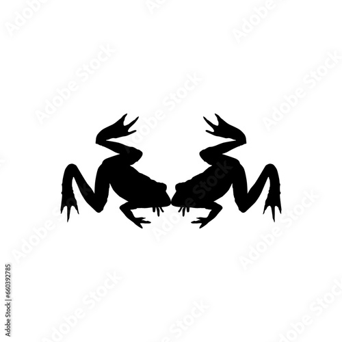 Pair Frog Silhouette  can use for Logo Gram  Art Illustration  Pictogram  Website or Graphic Design Element. Vector Illustration