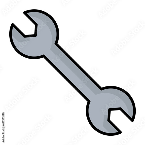 Crossed Wrenches Colored Outline Icon