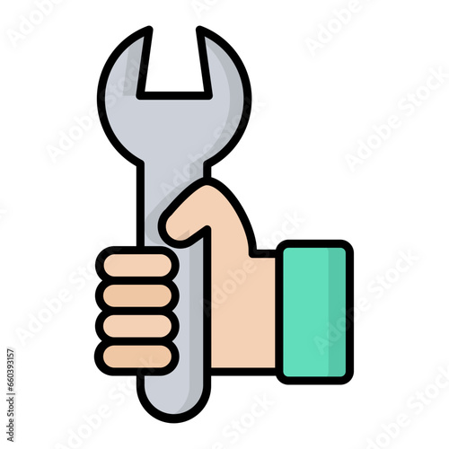 Wrench Colored Outline Icon