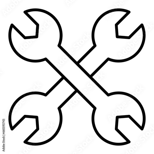 Crossed Wrenches Outline Icon