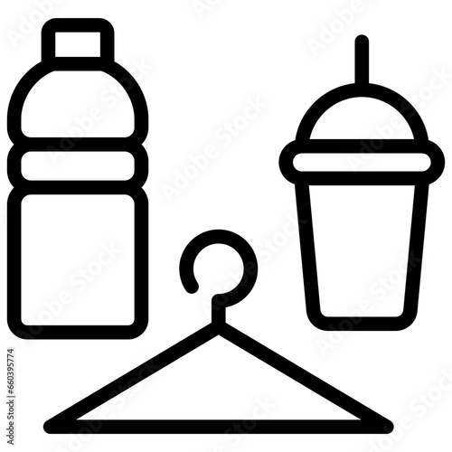 Plastic Waste Outline Icon