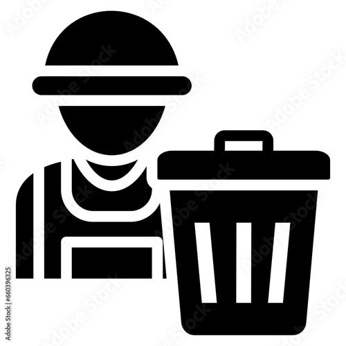 Waste Collector Glyph Icon
