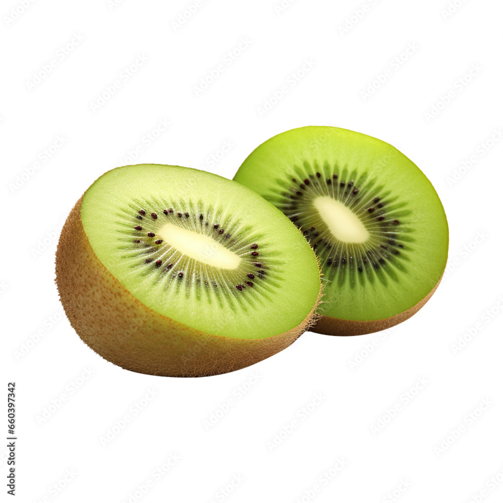 Fototapeta premium kiwi fruit and slice isolated on white