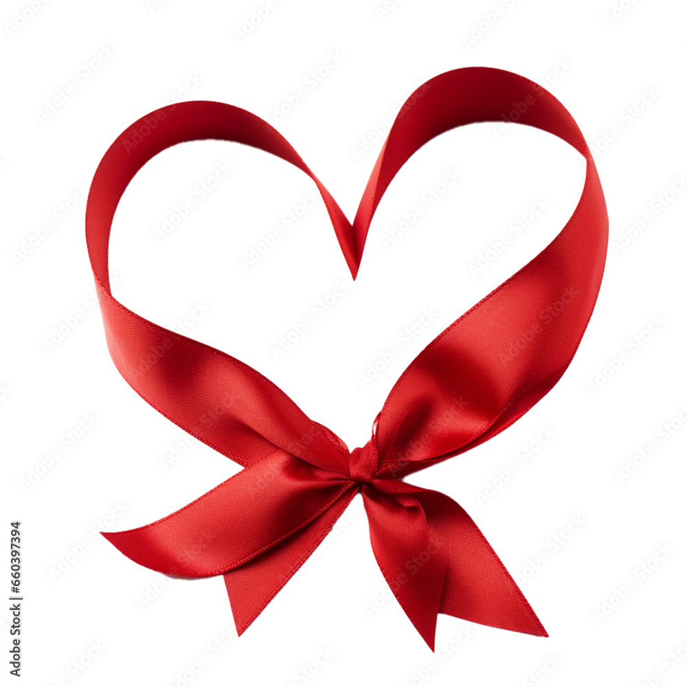 Red heart with ribbon. Valentine day celebration Red heart with ribbon. Valentine day celebration