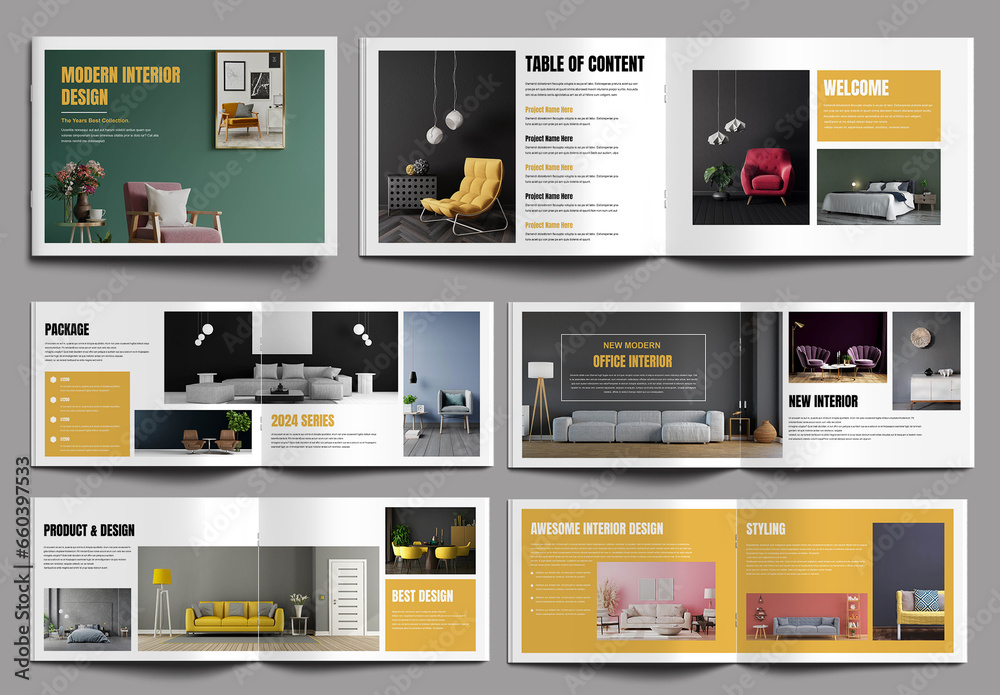 Interior Design Brochure Template Stock Template | Adobe Stock