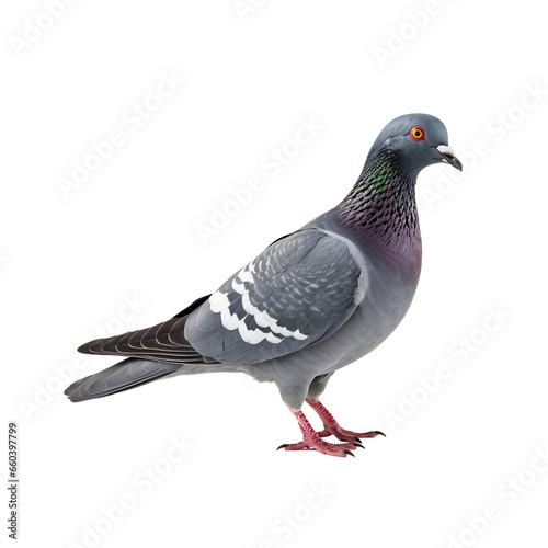 Pigeon or dove isolated on white background