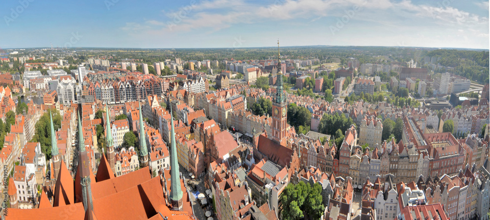 Panorama of Gdańsk from the tower of St. Mary's Basilica
