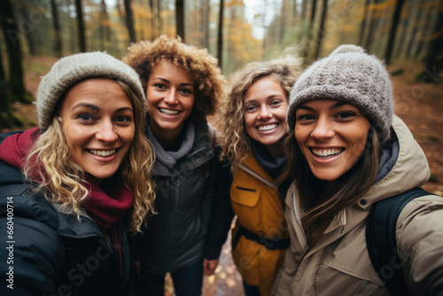 Multiracial multi ethnic group of women of different ages selfie