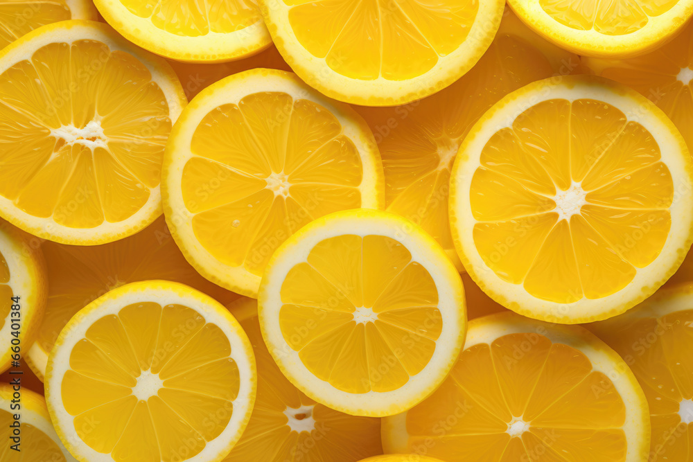 Background of juicy fresh cut lemon