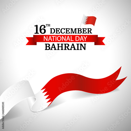 Vector Illustration of National Day Bahrain. Ribbon.
