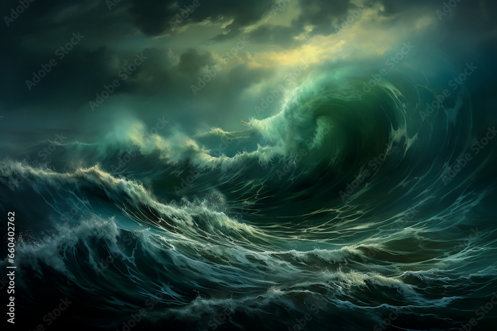 Storm at the coastline, stormy weather with dramatic sky, dark clouds, ocean with high moody waves. Natural disaster and force of nature concept. Storm at the coastline, stormy weather with dramatic sky, dark clouds, ocean with high moody waves. Natural disaster and force of nature concept.