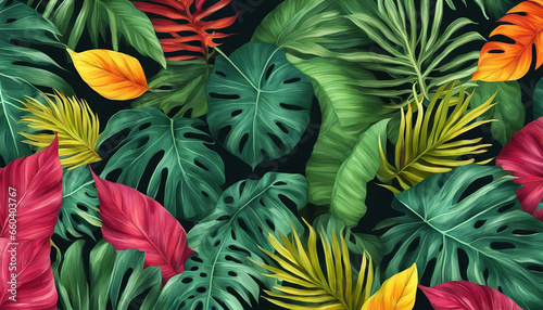 tropical leaves for photorealism wallpapers. colorful leaves background and wallpaper