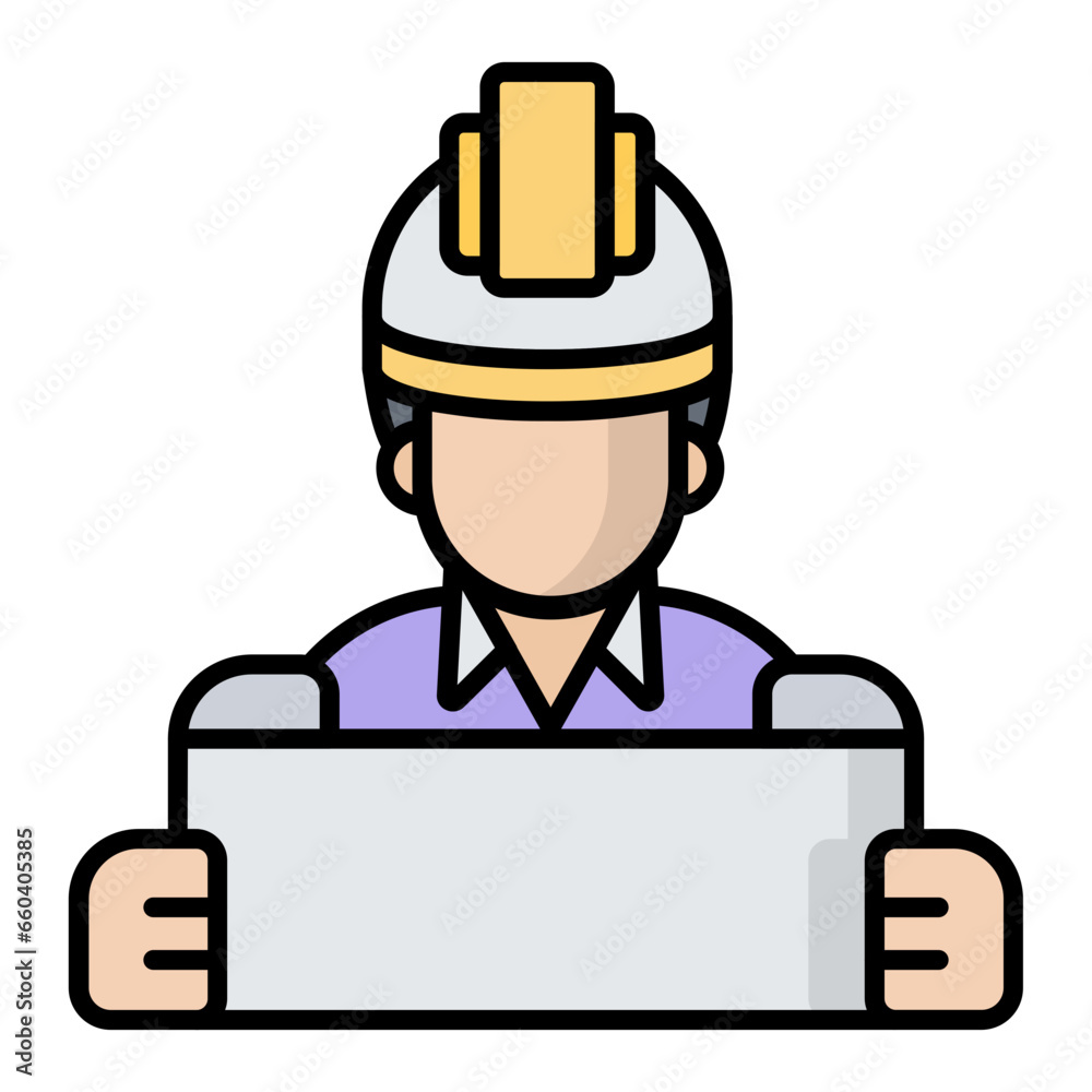 Architect Colored Outline Icon