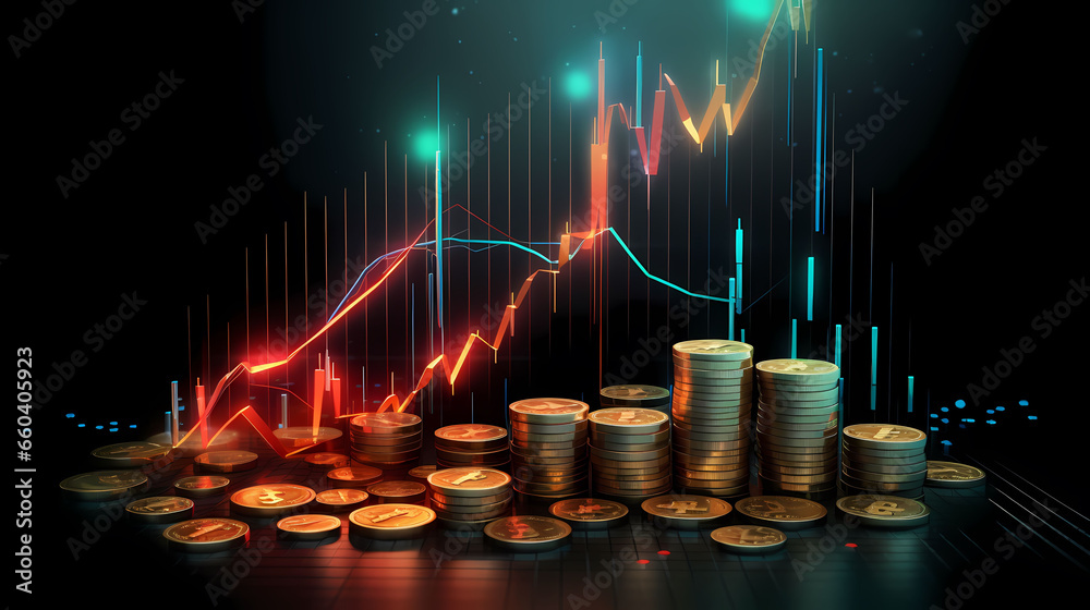 Graphical Representation of Coins With Graphs and Arrows - These images were created using artificial intelligence. Graphical Representation of Coins With Graphs and Arrows - These images were created using artificial intelligence.