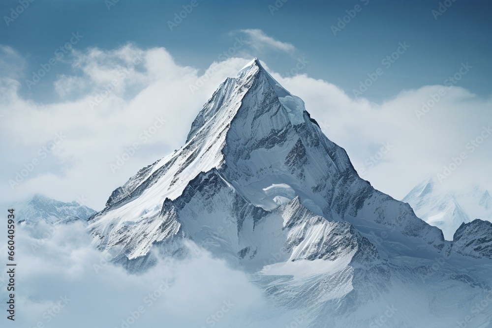 A snowy peak. Generative AI